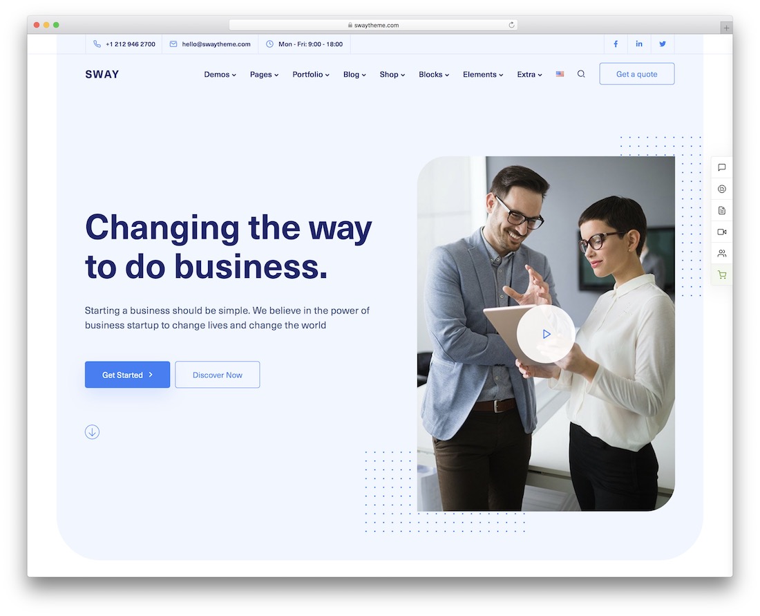 bergoyang tema bisnis wordpress