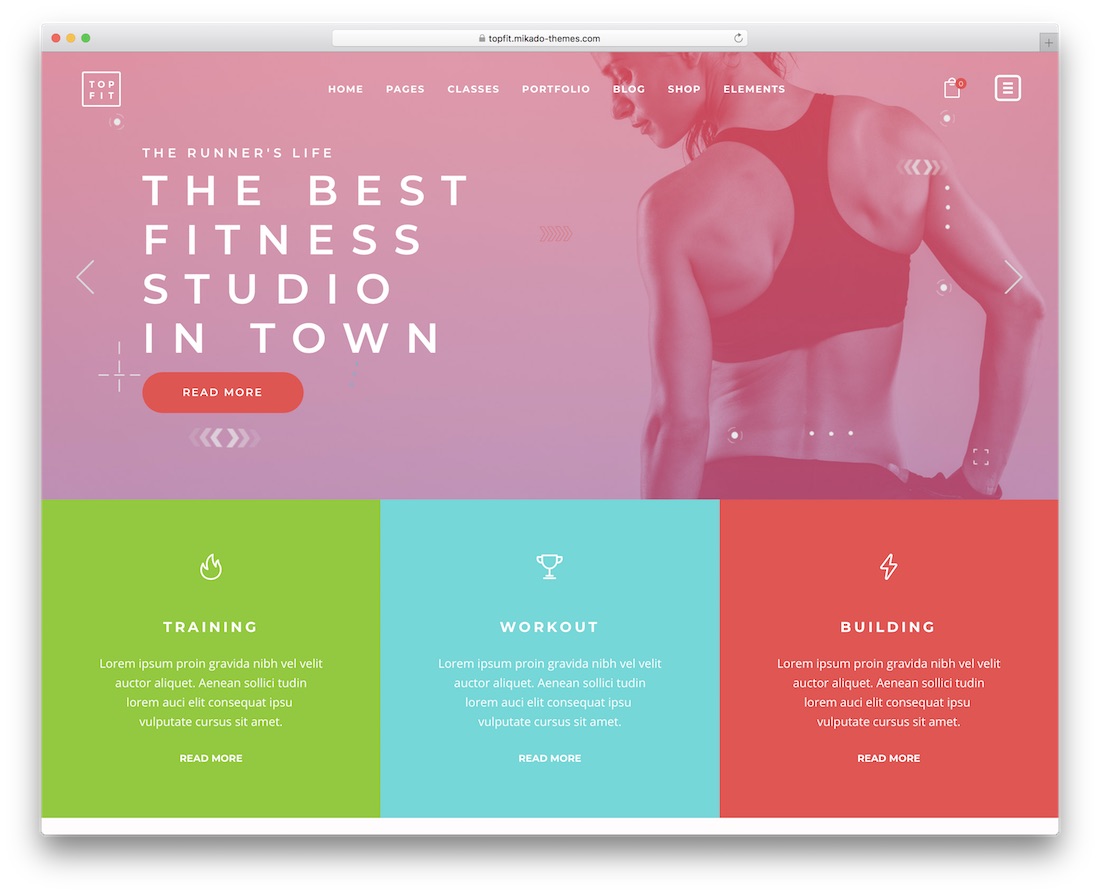 tema kebugaran wordpress topfit