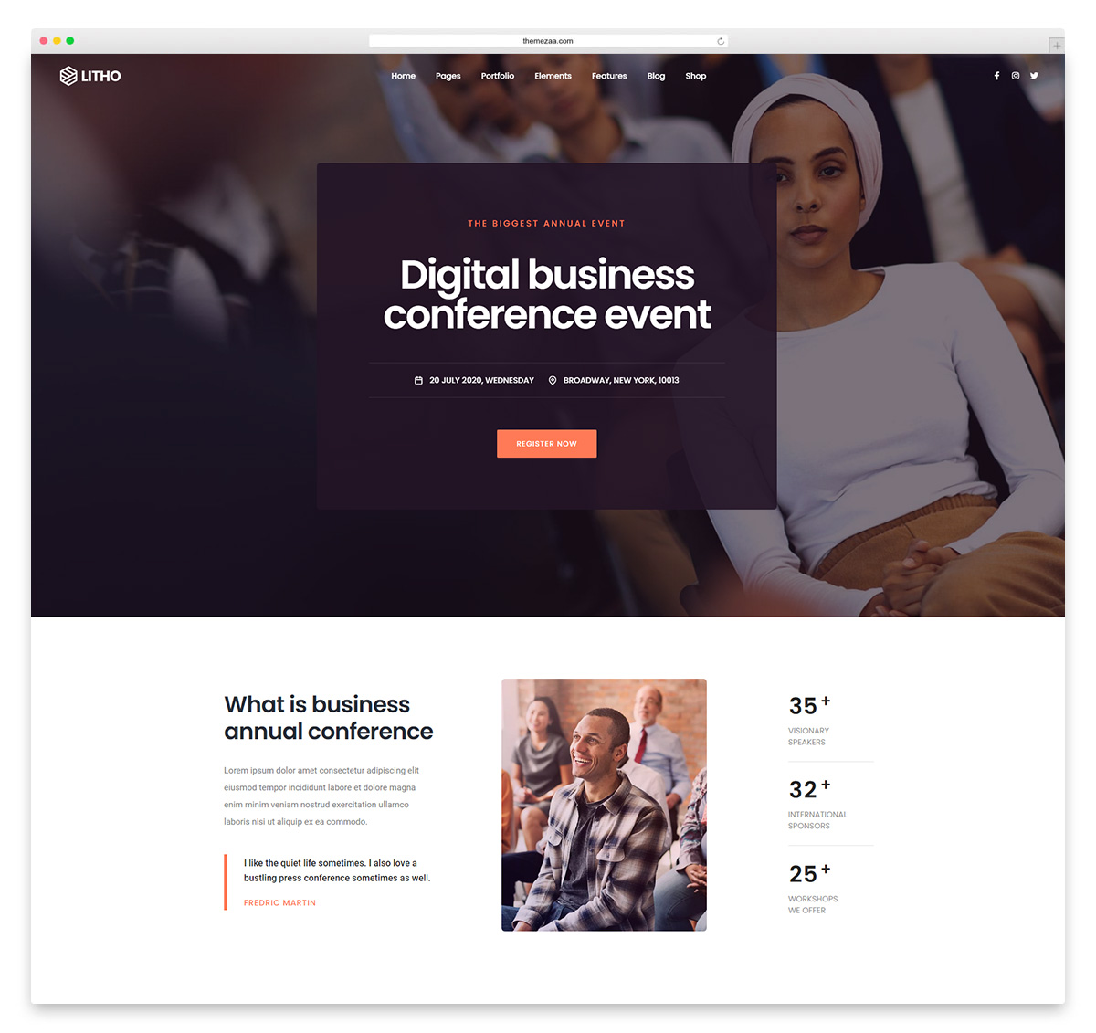 litho wordpress tema untuk konferensi dan acara