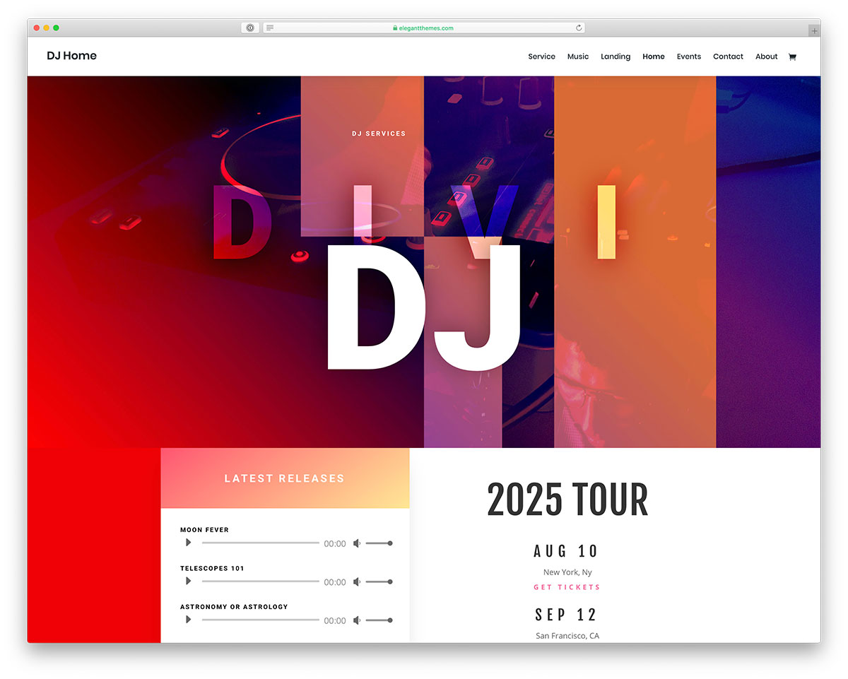 acara musik tema wordpress