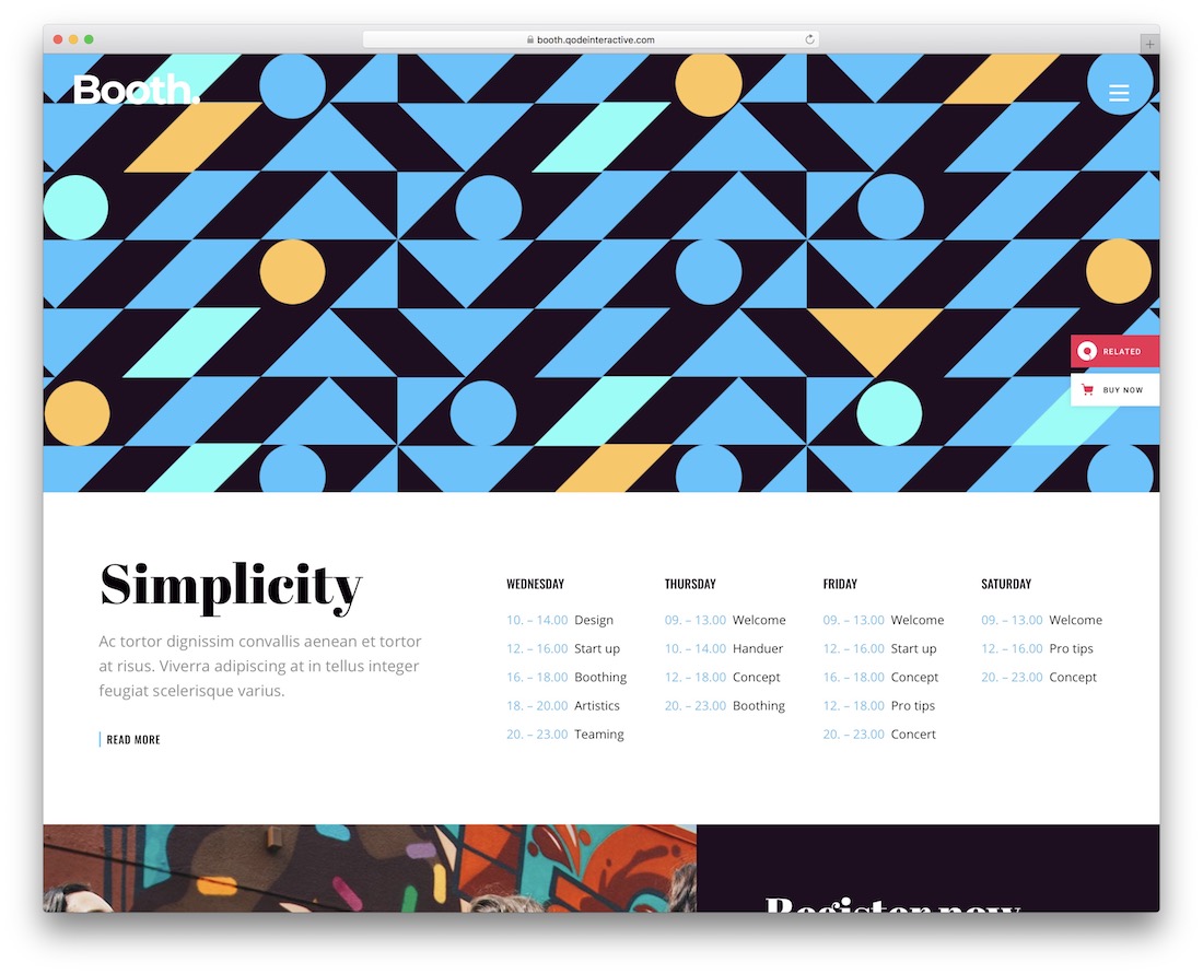 tema booth wordpress untuk konferensi dan acara