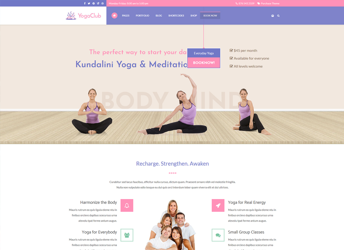 Klub Yoga | Tema WordPress Kesehatan, Pusat Yoga, Studio Yoga, dan Pelatih Yoga