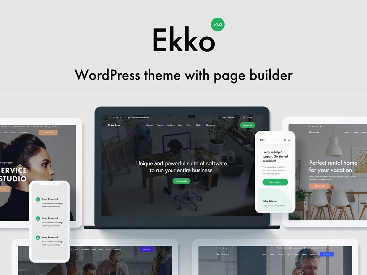 Ekko - Tema pembuat halaman WordPress satu halaman