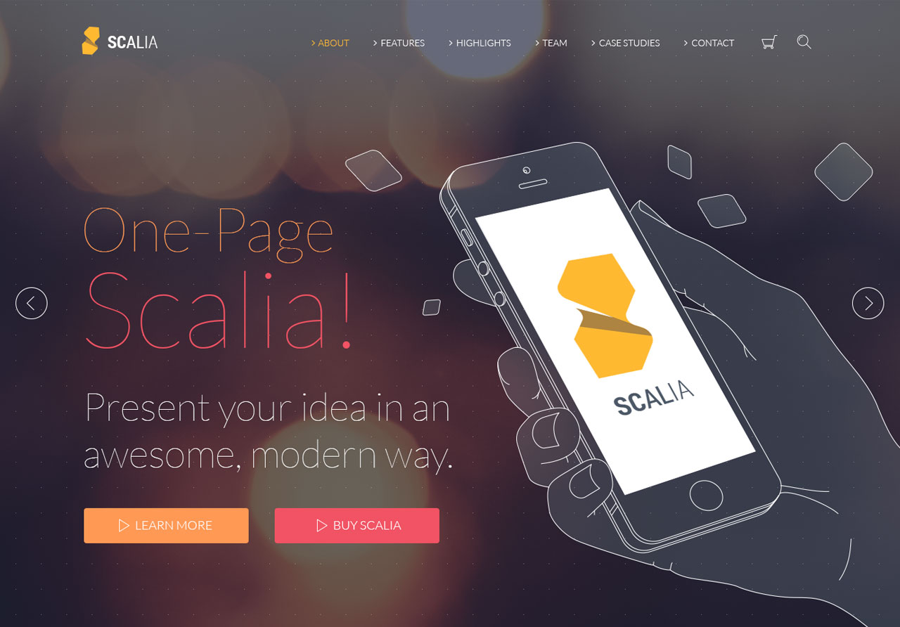 scalia satu halaman tema paralaks
