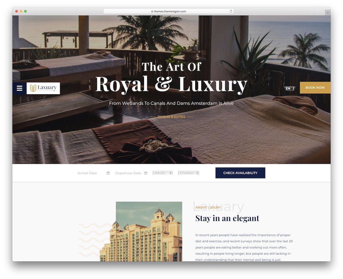 tema wordpress hotel laxuary