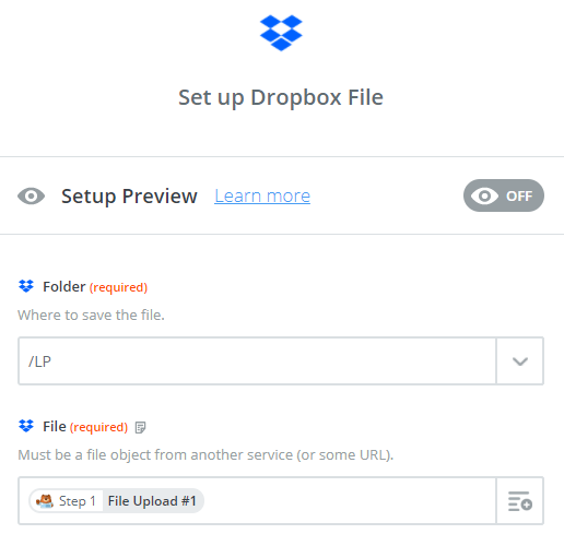 настроить поля Dropbox для отправки файлов на веб-сайт с помощью wpforms
