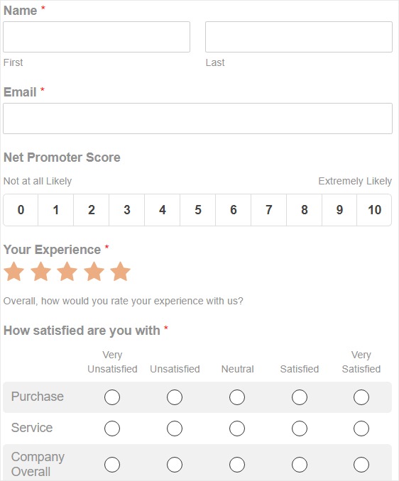 Formulario simple de análisis de encuestas nps sobre cómo crear un formulario de encuesta nps en WordPress