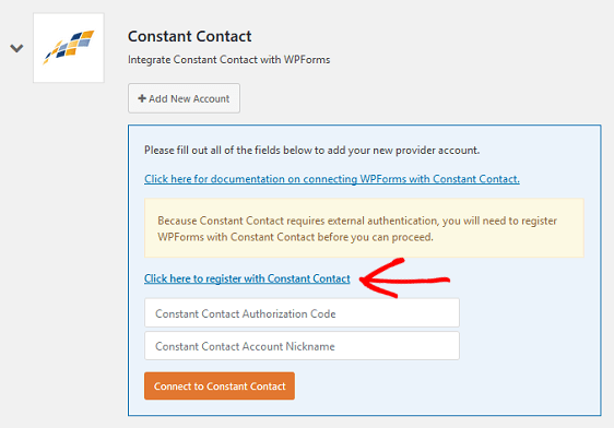 Connetti il ​​contatto costante a WPForms