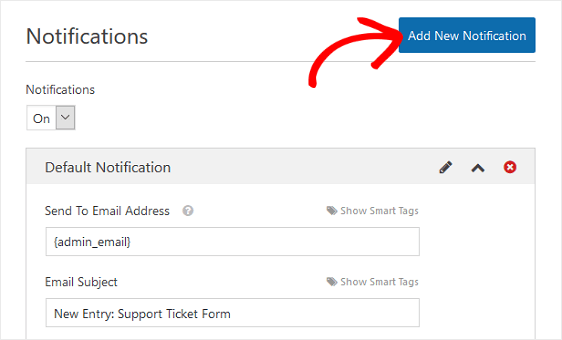 agregar nueva notificación