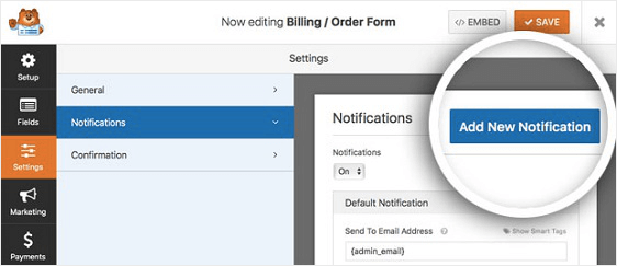 pemberitahuan formulir pemesanan dropshipping baru