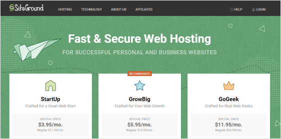 Alojamiento compartido SiteGround