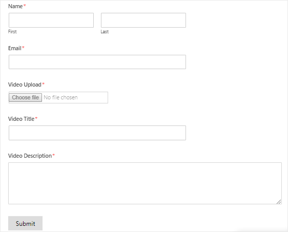 Formularz przesyłania wideo