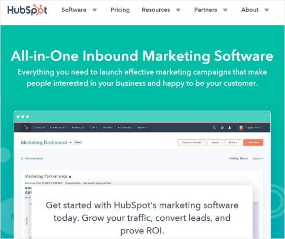 hubspot de automação de marketing de mídia social