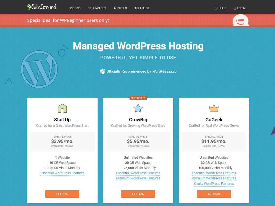 comparación de alojamiento de wordpress siteground mejor alojamiento de wordpress