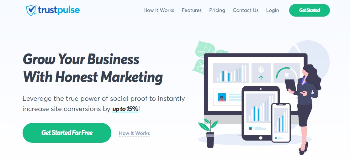 sitio web de wordpress trustpulse