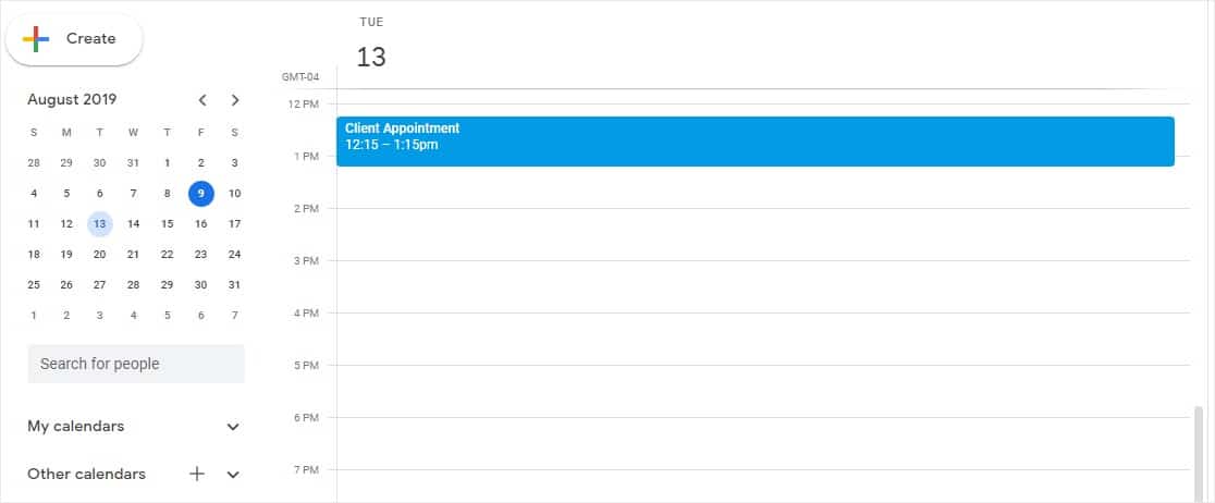 O plugin de compromissos integra-se com o google calendar
