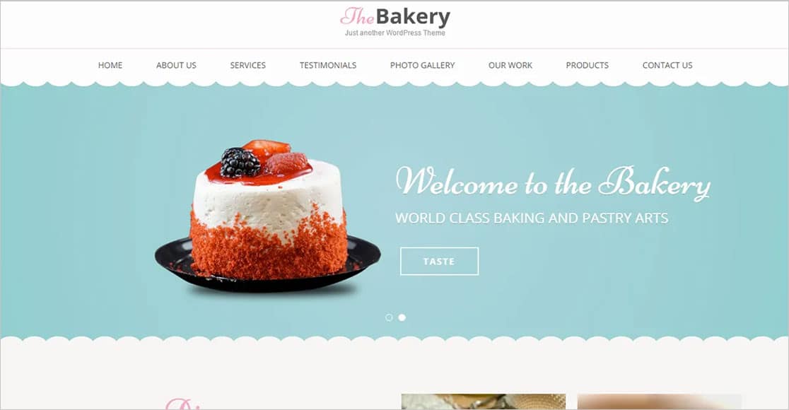 Bakes and Cakes melhores temas de restaurante wordpress
