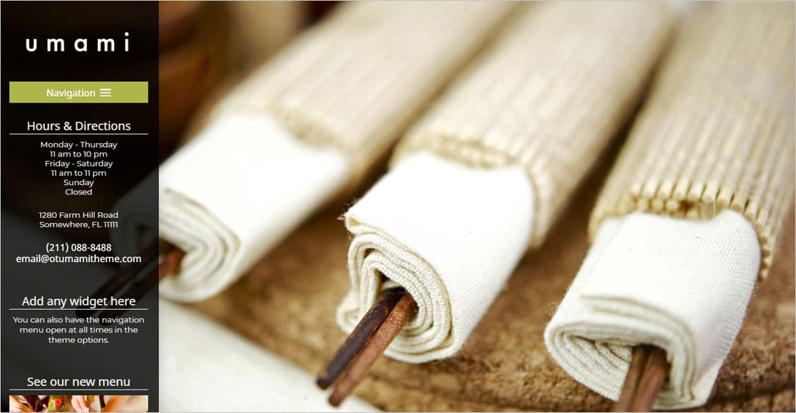 Melhores temas de restaurantes wordpress de Umami