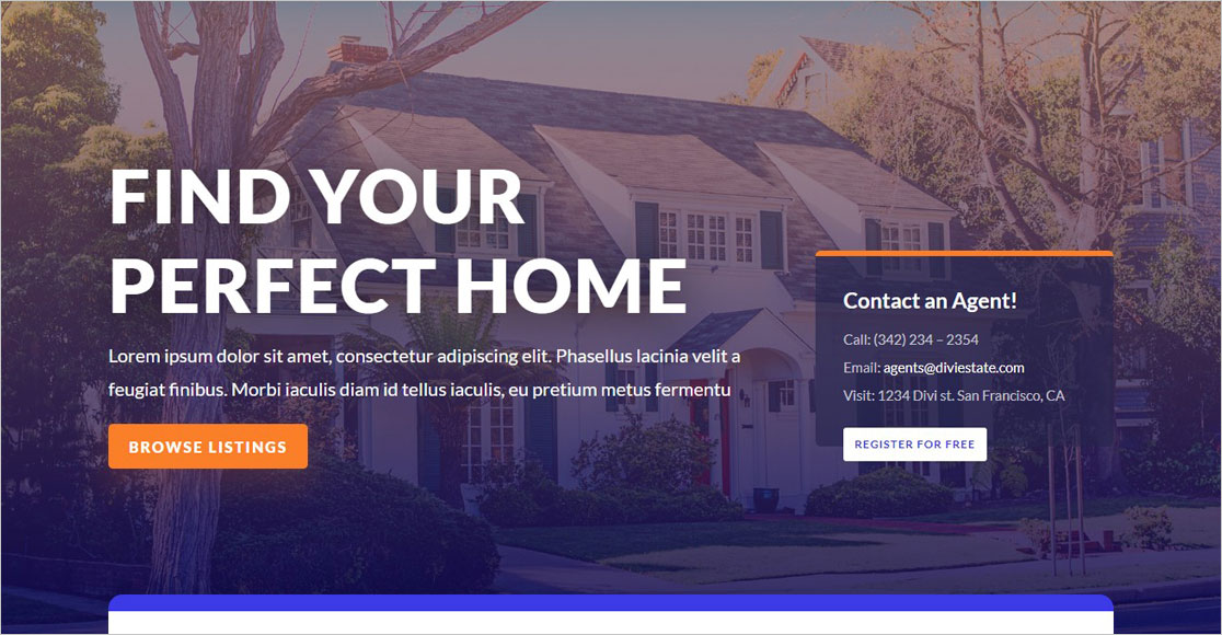 Tema Divi WordPress Real Estate