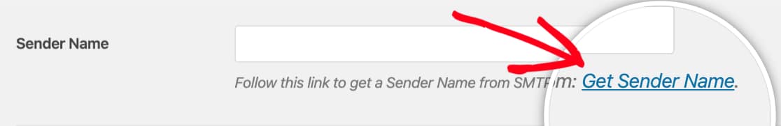 Urmați linkul Obțineți numele expeditorului în WP Mail SMTP