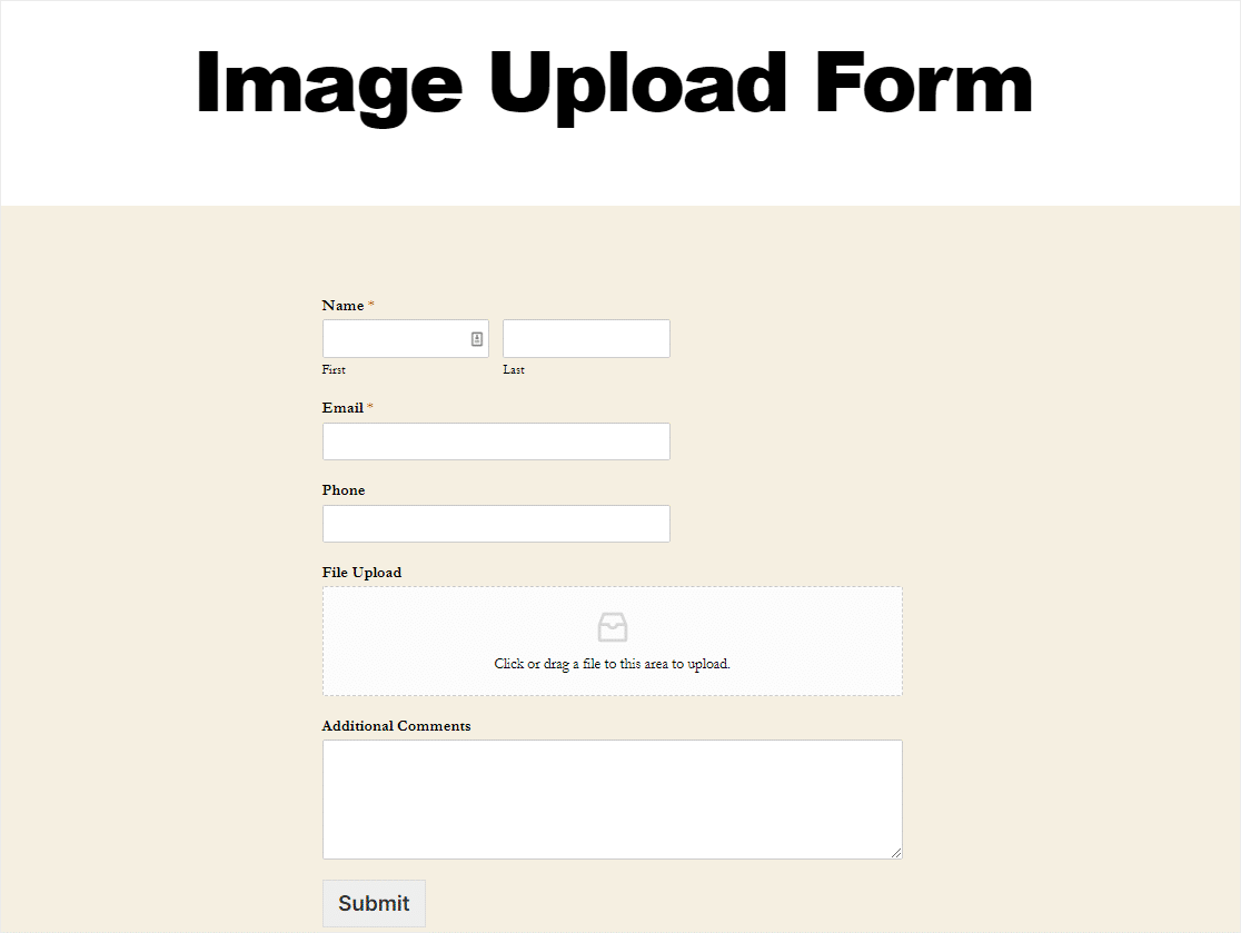 carga de imagen wordpress en wpforms