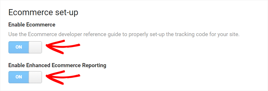 włącz śledzenie e-commerce, aby skonfigurować Google Analytics w woocommerce