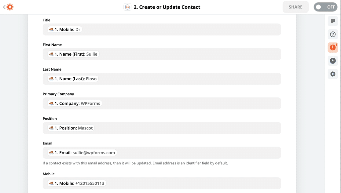 Utwórz lub zaktualizuj kontakt Mautic z WordPress