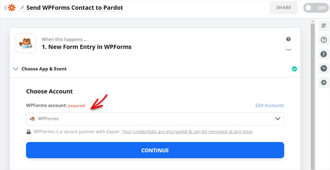 wpforms 계정 선택
