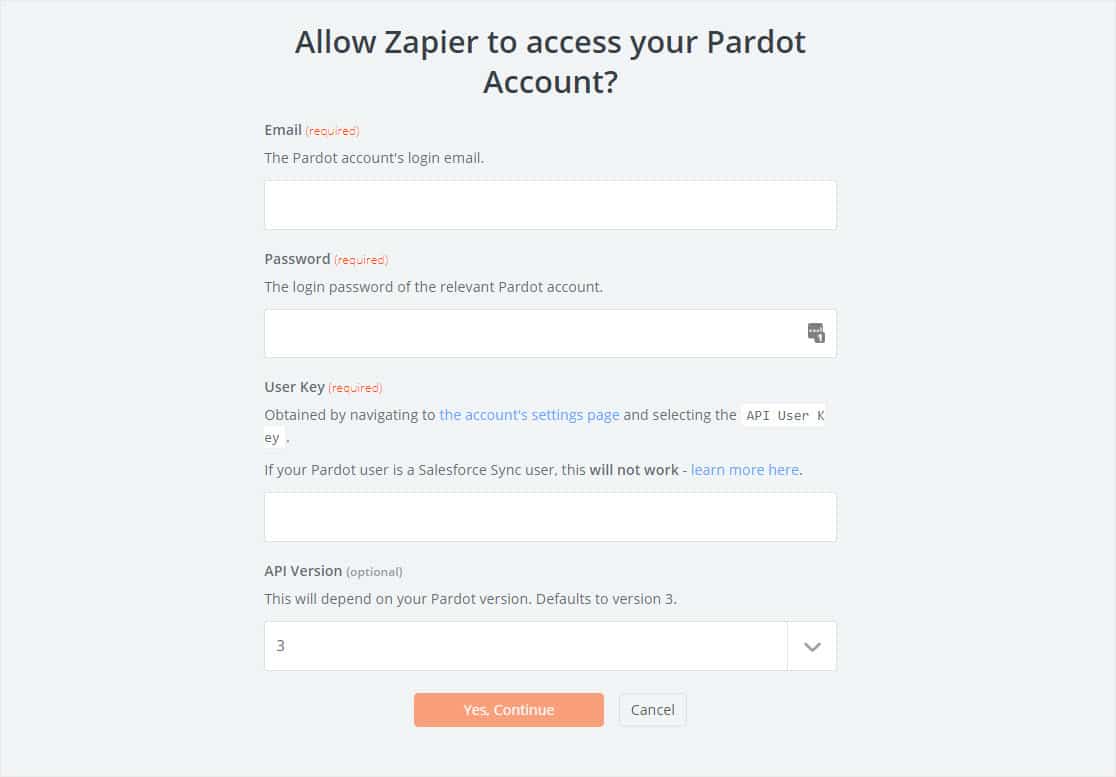 재피어와 pardot 연결