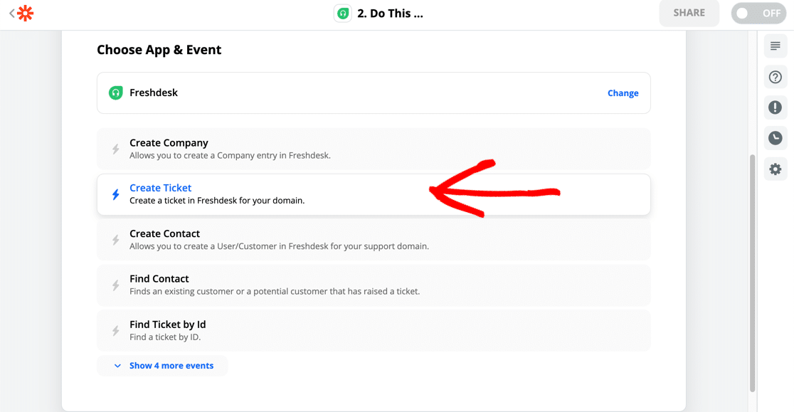 Crie seu tíquete do Freshdesk no Zapier