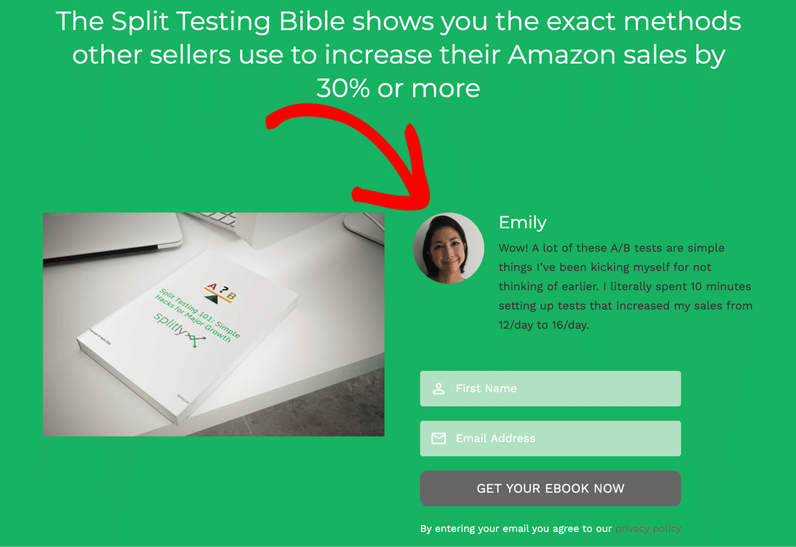 Willkommensmatten-Newsletter-Anmeldeformular mit Social Proof