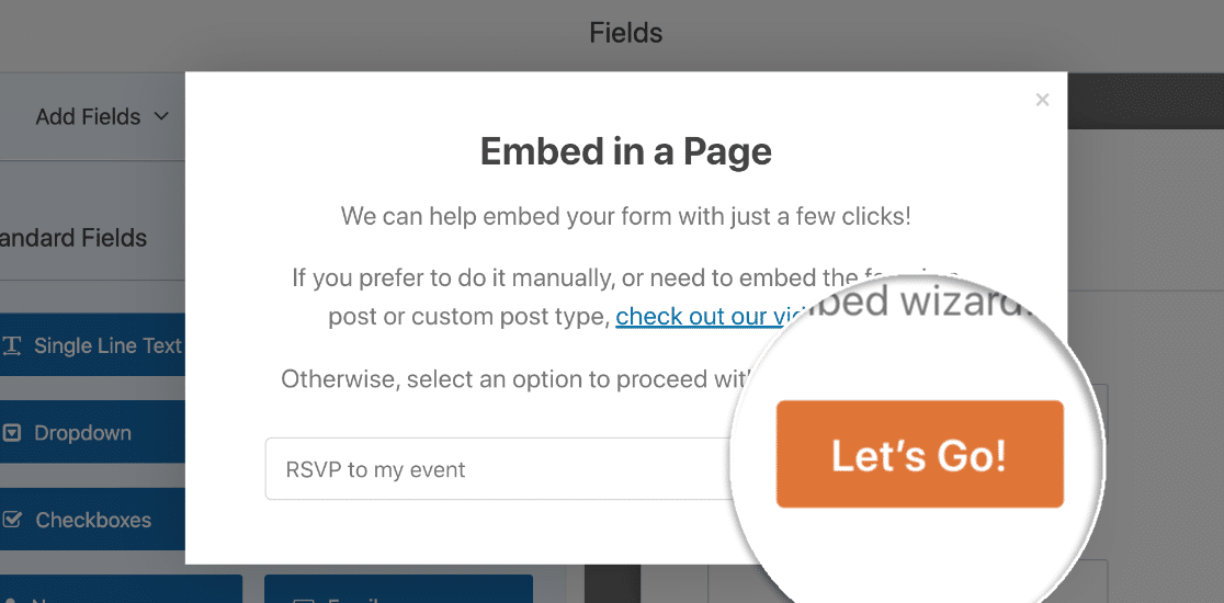 Incrustar formulario RSVP en WordPress