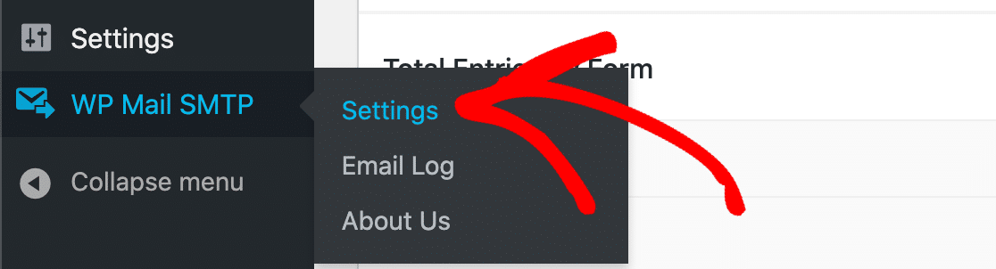 Menú de configuración de WP Mail SMTP