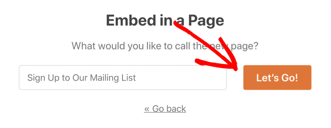 Crie automaticamente uma página WordPress para um formulário de inscrição Gotejamento personalizado