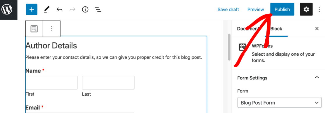 ผู้ใช้ที่เผยแพร่แล้วส่งแบบฟอร์มโพสต์ใน WordPress