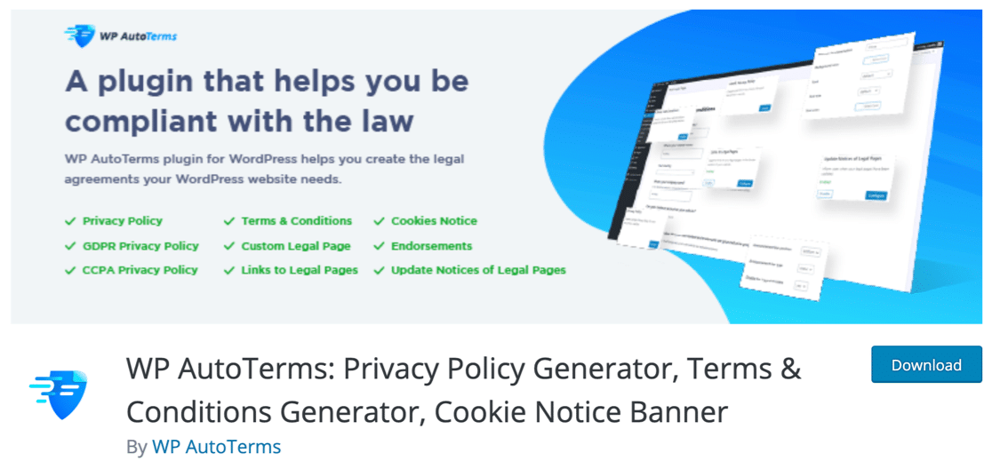 WordPress용 WP AutoTerms GDPR 플러그인