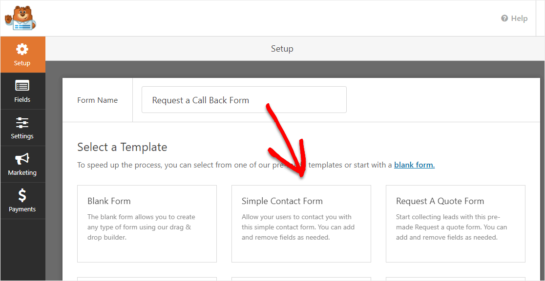 Solicitar una plantilla de formulario de devolución de llamada en wordpress