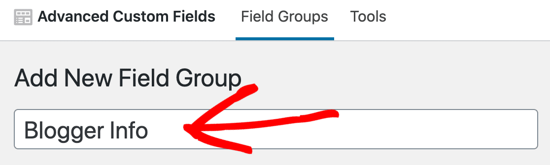 Aggiungi un nuovo gruppo di campi personalizzati