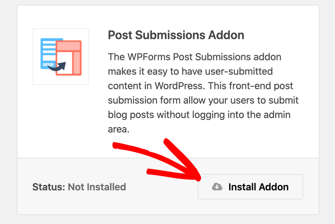 Componente aggiuntivo per gli invii dei post