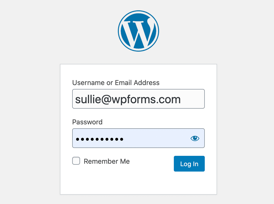 WordPressのデフォルトのログインページ