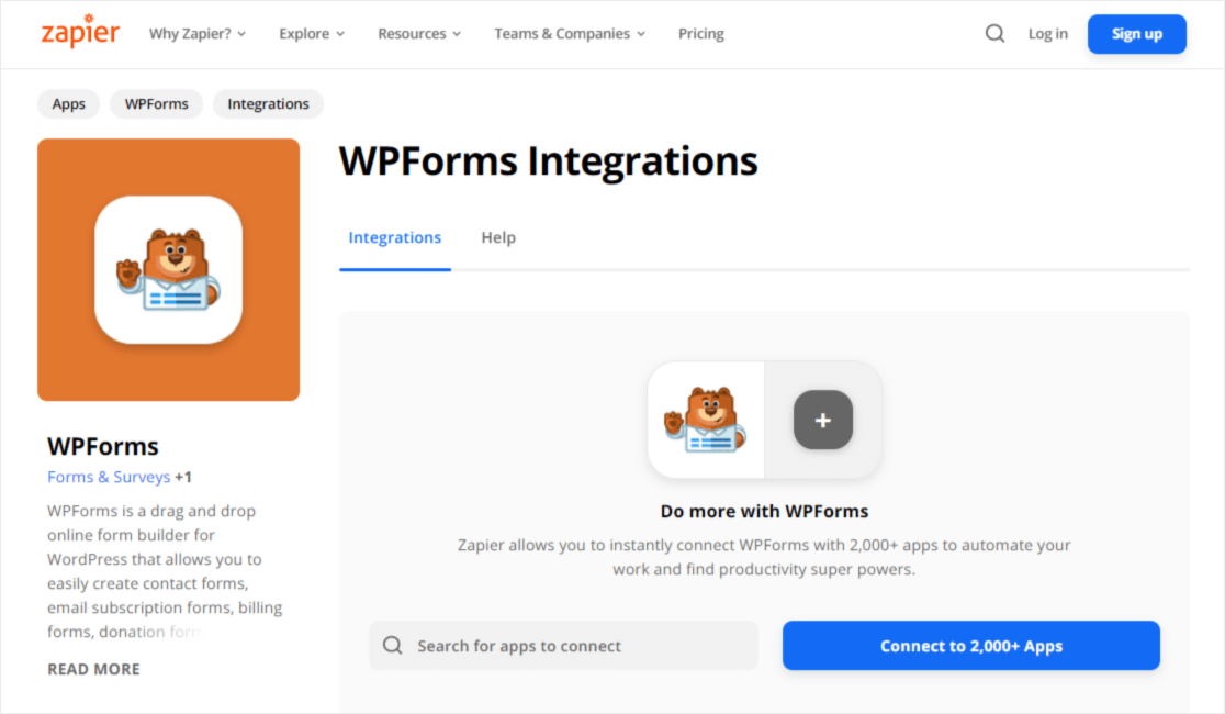 wpformsとzapier