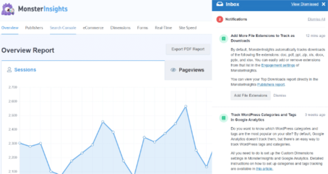 Approfondimenti contestuali in MonsterInsights