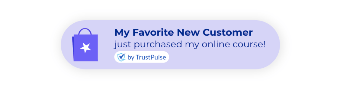 TrustPulse의 사회적 증거 알림의 예