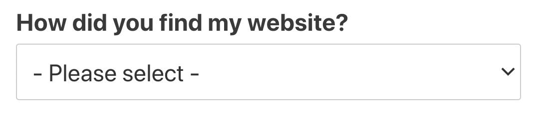 ข้อความตัวยึดตำแหน่งบนฟิลด์ดรอปดาวน์ของ WordPress
