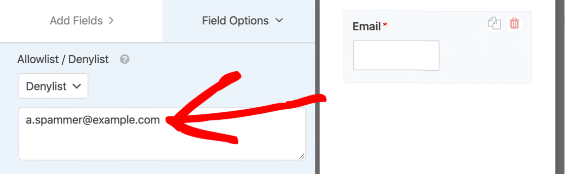ใช้รายการปฏิเสธอีเมล WPForms เพื่อบล็อกอีเมลหรือโดเมน