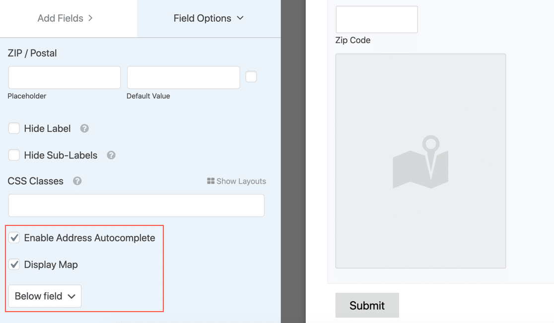 WPForms menampilkan peta di formulir
