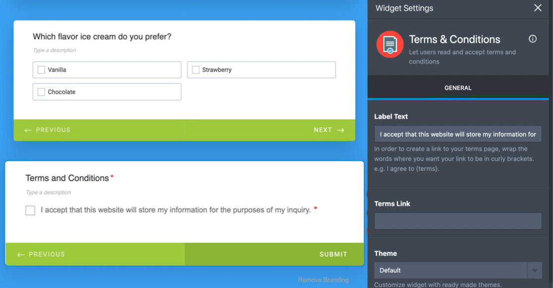 Bidang Syarat dan Ketentuan GDPR JotForm