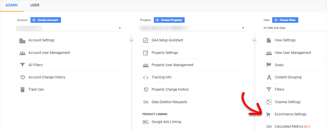 E-Commerce-Einstellungen in Google Analytics