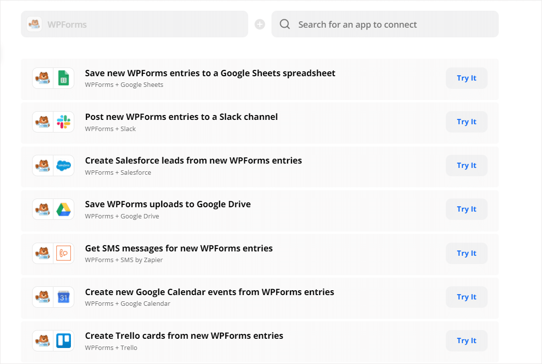 wpforms intégrations zapier comme hubspot