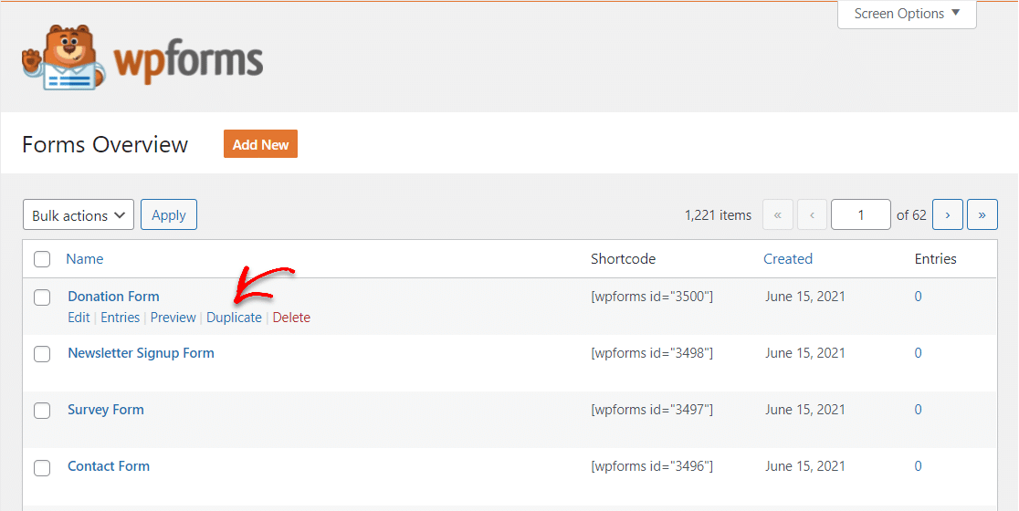 แบบฟอร์มบริจาค wordpress ที่ซ้ำกัน